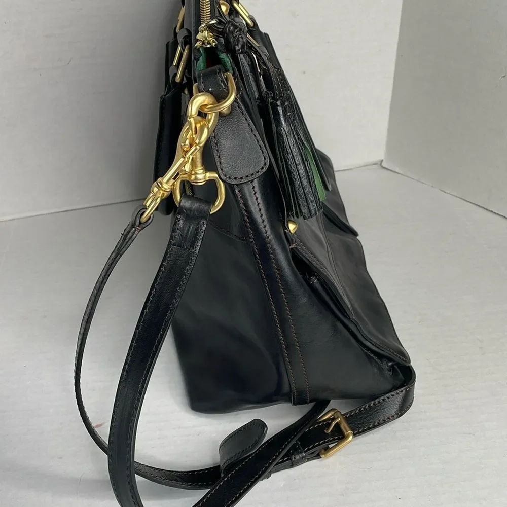 Dooney & Bourke Florentine Clayton Black Leather Satchel